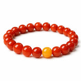South Red Agate & Amber Bead Bracelet — Tiny Beads, Warm and Steady Tibet Art