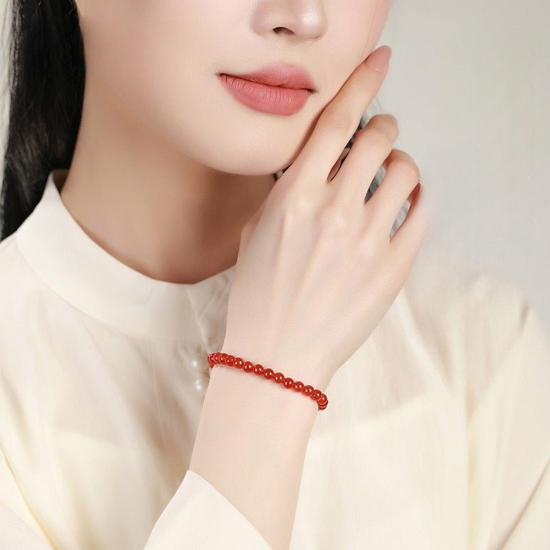 7A Agate Bracelet - Five Colors, Four Sizes - 7A Red Agate6mmTibet Art