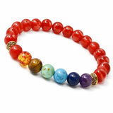 7 Chakra Bead Bracelet — One Stone for Every Center That Needs Reminding - Red AgateTibet Art