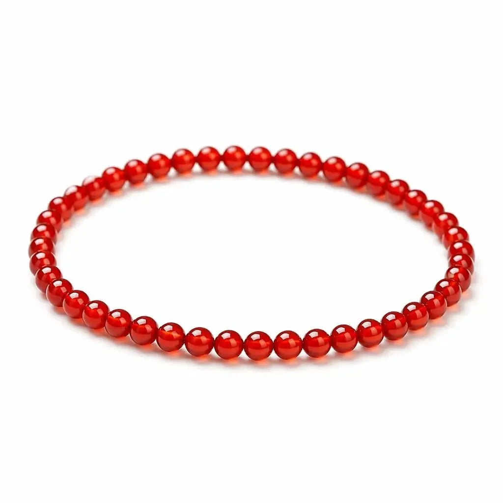 Red Agate Plain Bead Bracelet — The Clean Red Circle, Nothing Added Tibet Art