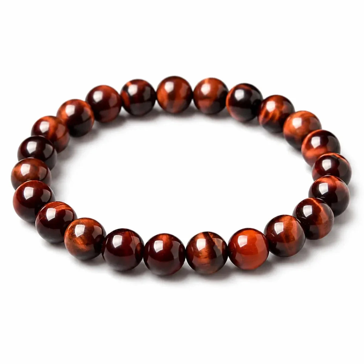 Red Tiger Eye Single-Strand Bracelet — Natural Collector-Grade Beads, 5 Sizes - 8mmTibet Art
