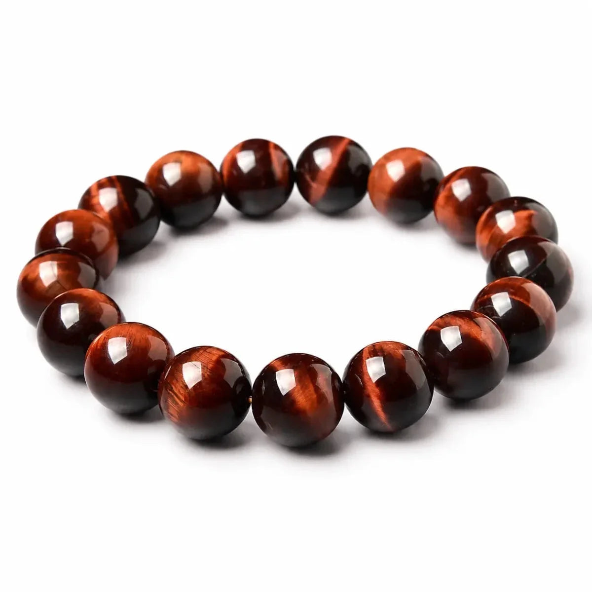 Red Tiger Eye Single-Strand Bracelet — Natural Collector-Grade Beads, 5 Sizes - 12mmTibet Art