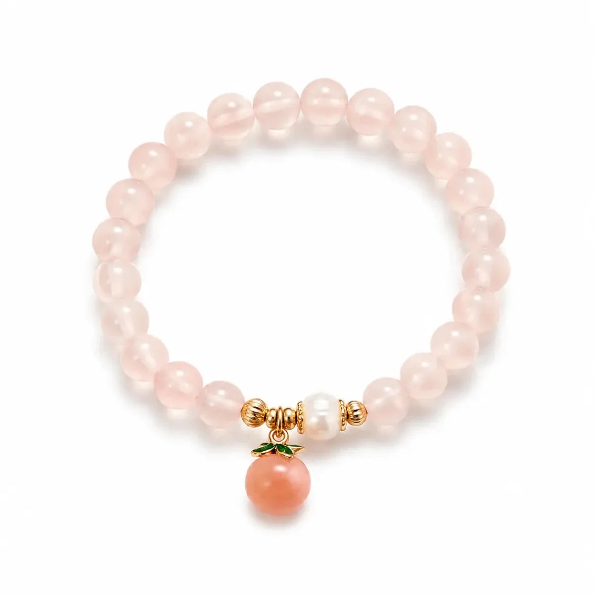 Rose Quartz Charm Bracelet — Four Intentions, One Stone - PeachTibet Art