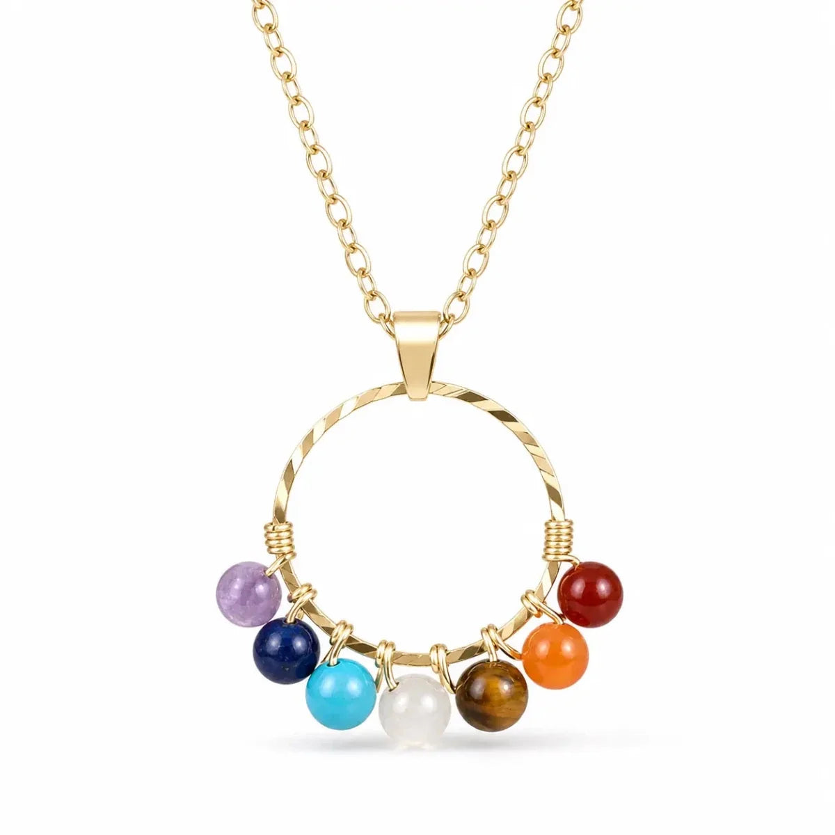 Multi-Stone Crystal Necklace — Seven Colors Worn Close to the Heart Tibet Art