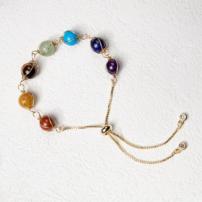 Seven Crystal Chakra Bracelet — The Clarity of Seven Colors - RainbowTibet Art