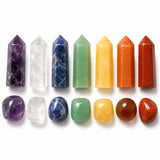 Natural Crystal Point Set — Seven Raw Stones for Desk, Shelf, or Stillness Tibet Art