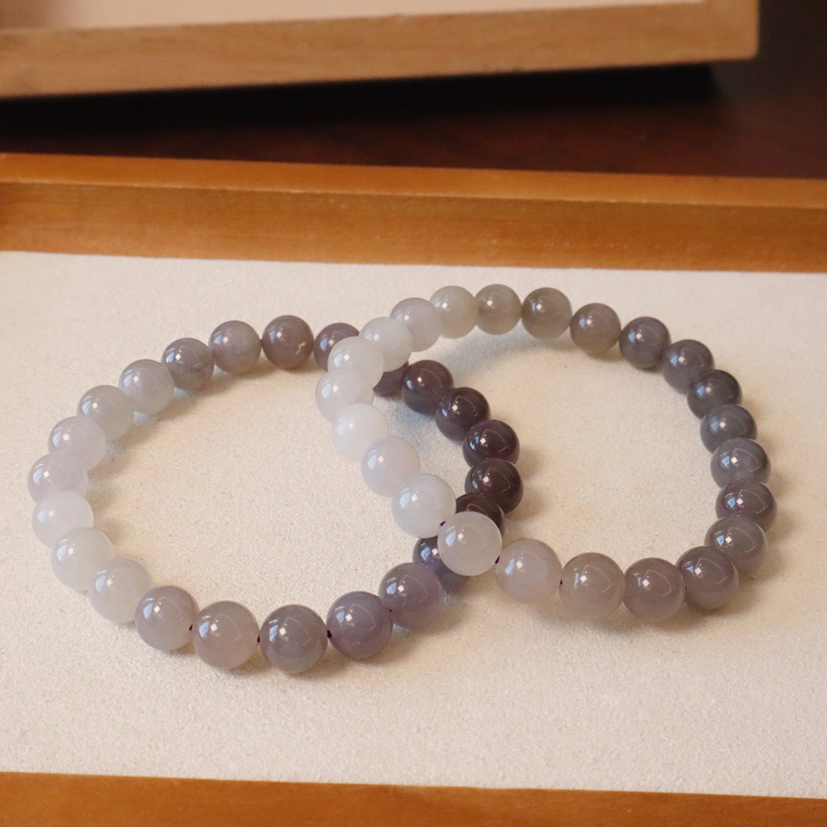 Hetian Jade Gradient Bracelet — Smoky Purple or Caramel Tone - Caramel 6mmTibet Art