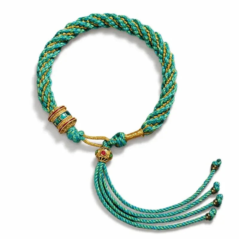 Tibetan Handwoven Bracelet — Ten Auspicious Cord Patterns Tibet Art