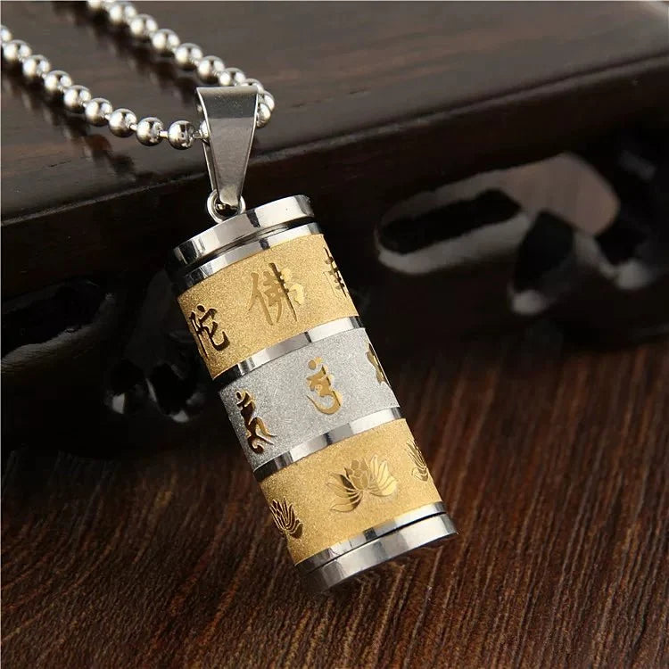 Tibetan Prayer Wheel Necklace — Spinning Mantras - Tibet Art