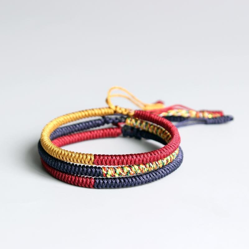 Tibetan Bracelet Set - Vajra Knot Trio for Protection & Blessings - Tibet Art