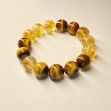 Citrine Bead Bracelet Collection — Original Designs With Tiger Eye, Pixiu & Strawberry Quartz - Pure Citrine — 12mmTibet Art