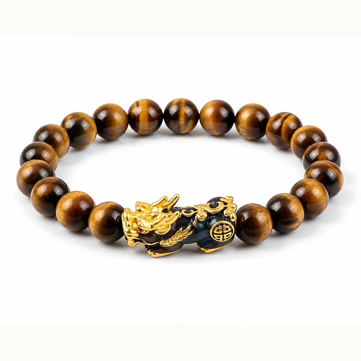 Tiger Eye Pixiu Bracelet — Color-Changing Feng Shui Charm for Wealth & Protection Tibet Art