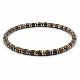 Tiger Eye Double-Row Bracelet — Grounded Color, Woven by Hand - Tiger Eye Woven Style 2Tibet Art