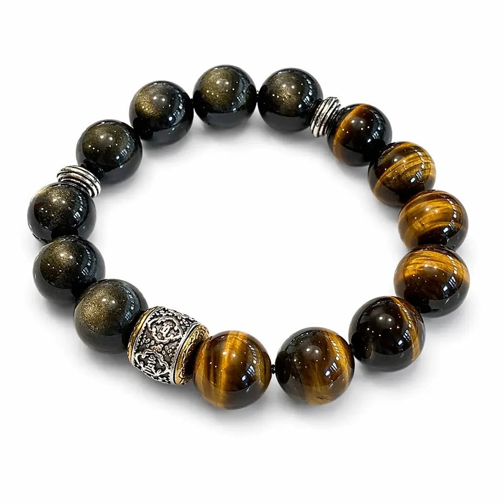 Black Obsidian Pixiu Bracelet — Feng Shui Wealth Guardian for Your Wrist Tibet Art
