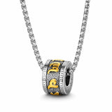 Titanium Steel Buddhist Mantra Necklace - Six True Words Om Mani Padme Hum Pendant for Peace & Protection Tibet Art