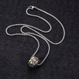 Titanium Steel Buddhist Mantra Necklace - Six True Words Om Mani Padme Hum Pendant for Peace & Protection - Tibet Art