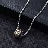 Titanium Steel Buddhist Mantra Necklace - Six True Words Om Mani Padme Hum Pendant for Peace & Protection - Tibet Art