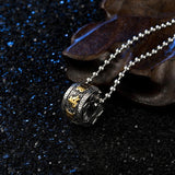 Titanium Steel Buddhist Mantra Necklace - Six True Words Om Mani Padme Hum Pendant for Peace & Protection - Tibet Art