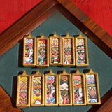 Tibetan Hand-Painted Thangka Pendant — Titanium Steel Frame with Chain, 14 Designs Tibet Art