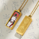 Tibetan Hand-Painted Thangka Pendant — Titanium Steel Frame with Chain, 14 Designs Tibet Art