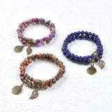 Tree of Life Chakra Bracelet — Tiger Eye & Amethyst Gemstone Set - Rainbow MixTibet Art