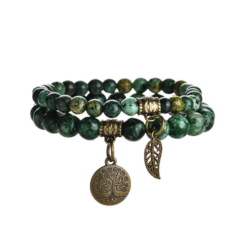 Tree of Life Chakra Bracelet — Tiger Eye & Amethyst Gemstone Set - Rainbow MixTibet Art