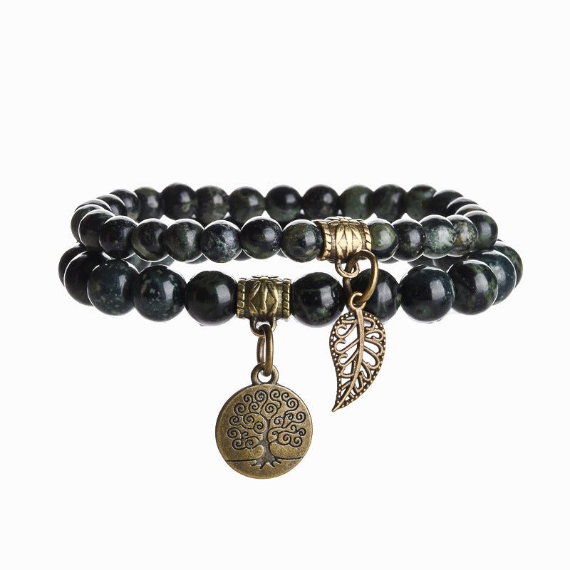 Tree of Life Chakra Bracelet — Tiger Eye & Amethyst Gemstone Set - Sparrow StoneTibet Art