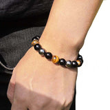 Triple Protection Bracelet — Obsidian, Tiger Eye & Hematite - Tibet Art