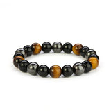 Triple Protection Bracelet — Obsidian, Tiger Eye & Hematite - Tibet Art