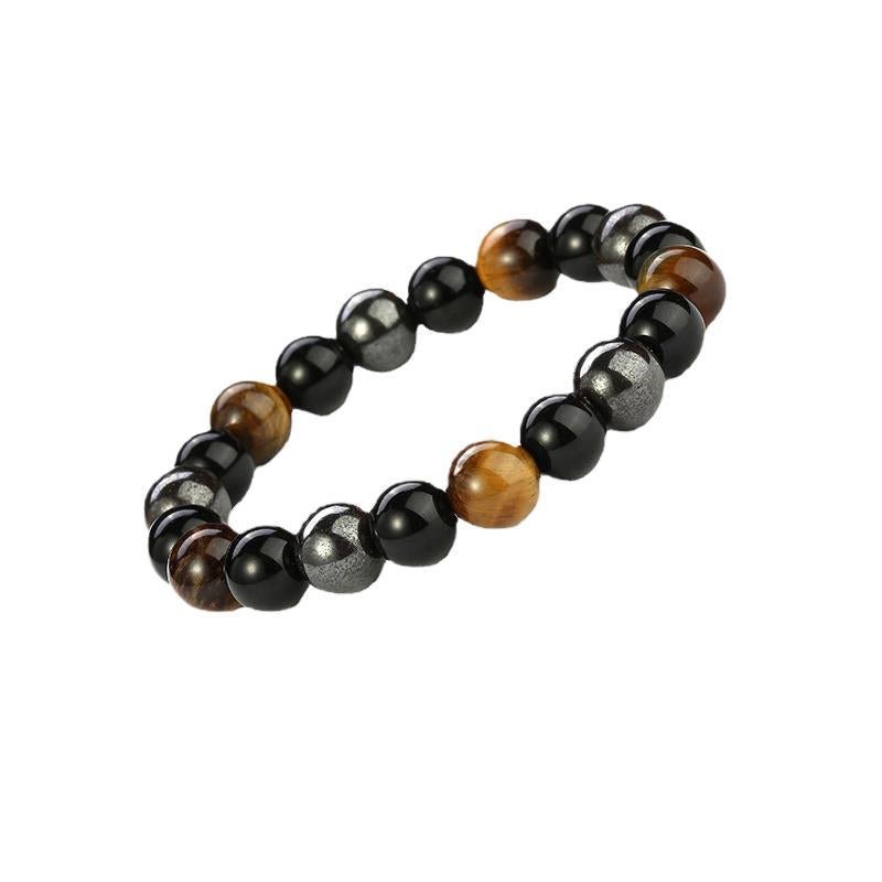 Triple Protection Bracelet — Obsidian, Tiger Eye & Hematite - Tibet Art