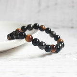 Triple Protection Bracelet — Obsidian, Tiger Eye & Hematite - Tibet Art