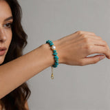 Turquoise Chip and Freshwater Pearl Bracelet - Bright Blue, Soft Luster - Blue Chip and Pearl BraceletTibet Art