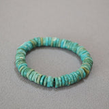 Turquoise Heishi Bracelet - Irregular Beads, Easy Stack - Turquoise BraceletTibet Art