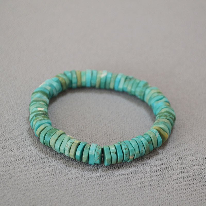 Turquoise Heishi Bracelet - Irregular Beads, Easy Stack - Turquoise BraceletTibet Art