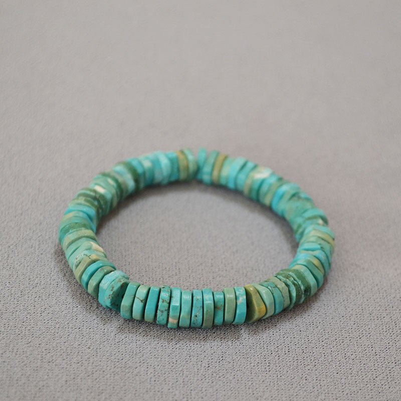 Turquoise Heishi Bracelet - Irregular Beads, Easy Stack - Turquoise BraceletTibet Art
