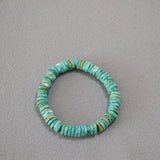 Turquoise Heishi Bracelet - Irregular Beads, Easy Stack - Turquoise BraceletTibet Art