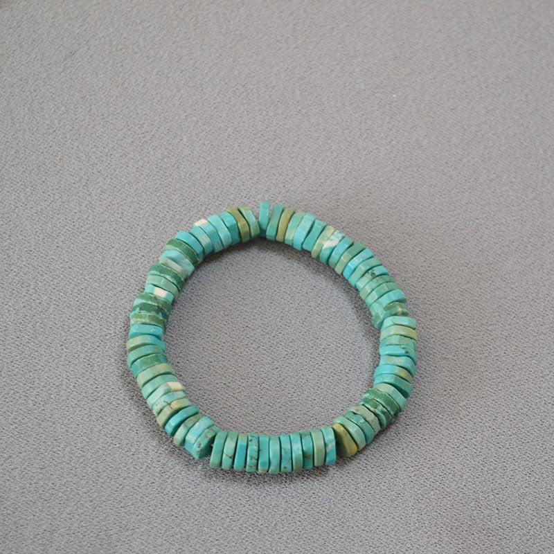 Turquoise Heishi Bracelet - Irregular Beads, Easy Stack - Turquoise BraceletTibet Art