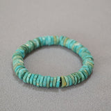 Turquoise Heishi Bracelet - Irregular Beads, Easy Stack - Turquoise BraceletTibet Art