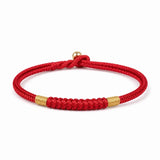 Vajra Knot Red String Bracelet — Handwoven with Silver Clasp, Multiple Sizes Tibet Art