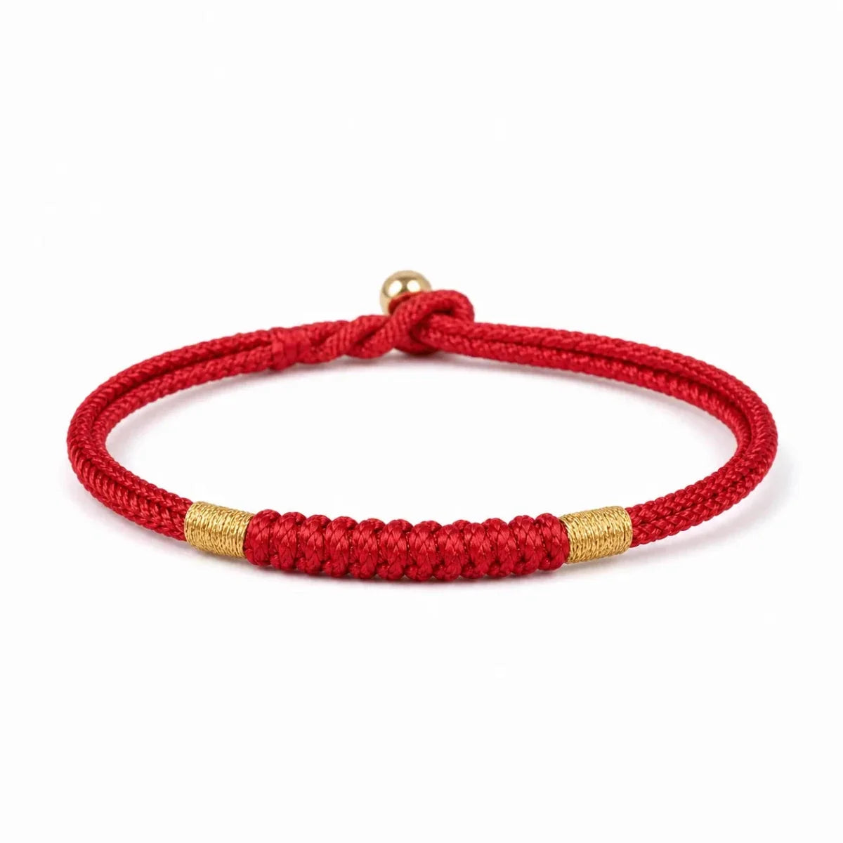 Vajra Knot Red String Bracelet — Handwoven with Silver Clasp, Multiple Sizes Tibet Art