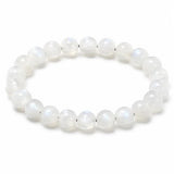 Natural White Moonstone Bead Bracelet — Classic Round Stone for Intuit Tibet Art