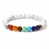 7 Chakra Bead Bracelet — One Stone for Every Center That Needs Reminding - White TurquoiseTibet Art