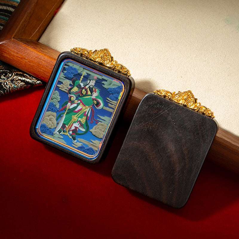 Tibetan Tsa-Tsa Thangka Pendant — Hand-Painted Deity Box Necklace Tibet Art