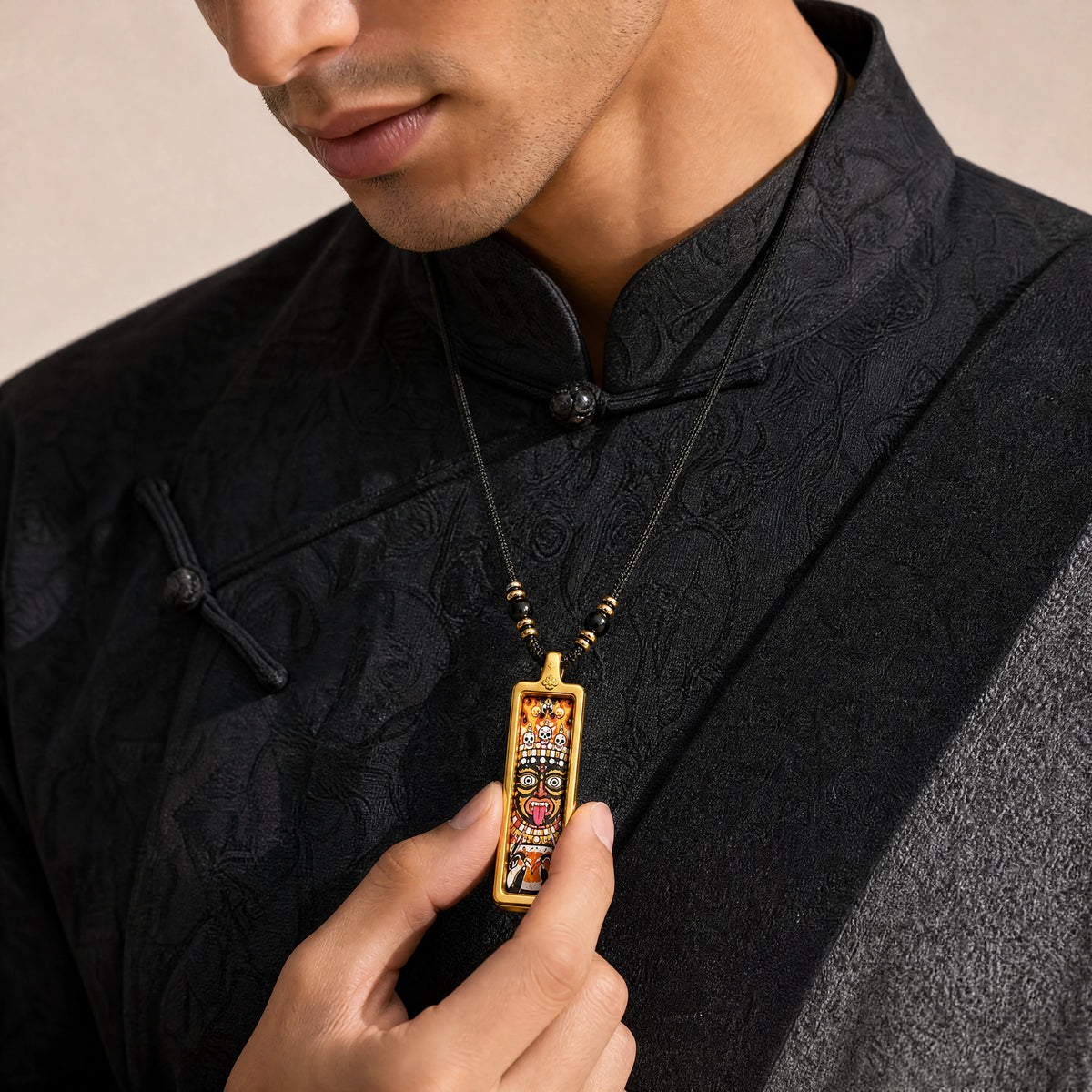titanium-steel-mini-thangka-necklace-model-a-outfit-a-fashion-01