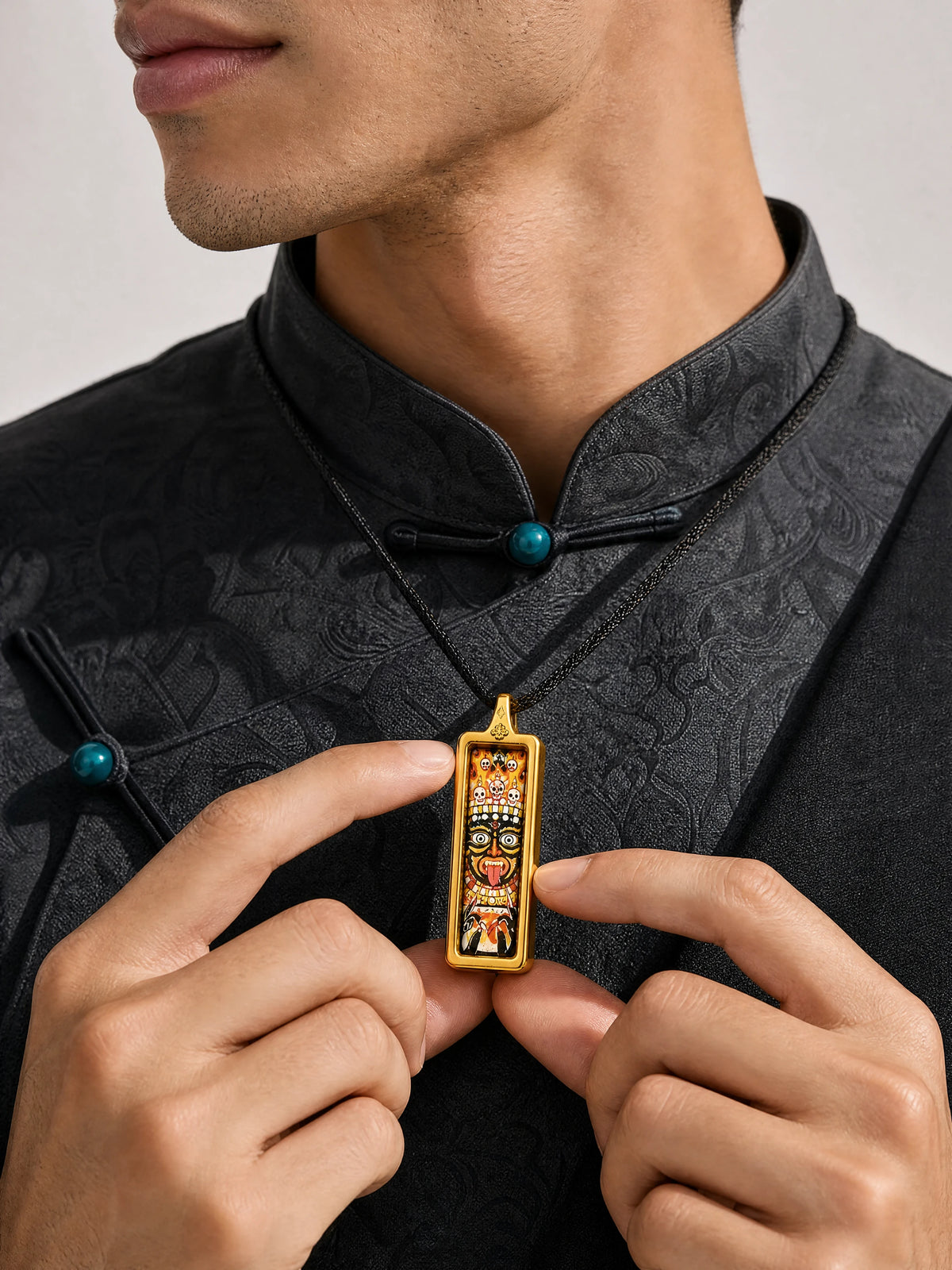 titanium-steel-mini-thangka-necklace-model-a-outfit-a-fashion-03