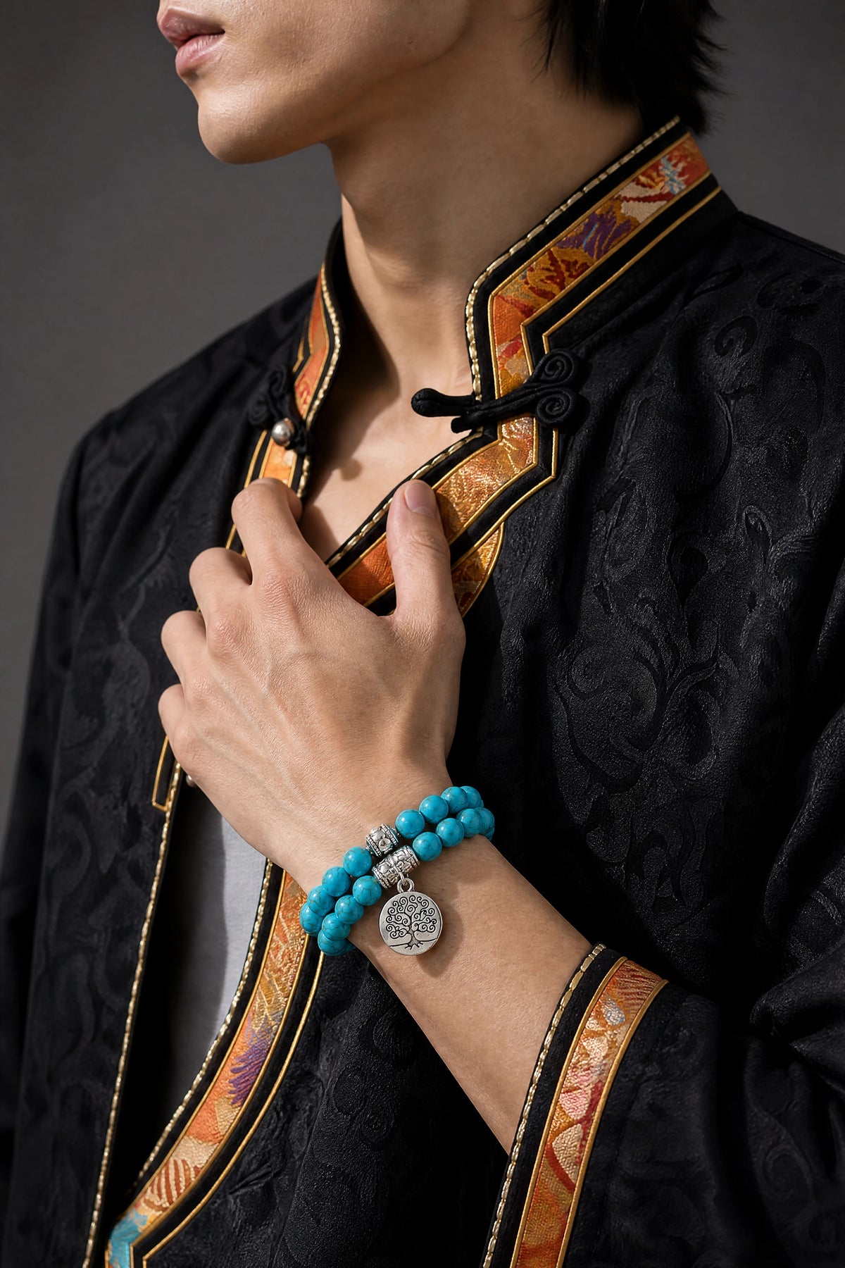 turquoise-tree-of-life-bracelet-set-model-a-outfit-a-fashion-03