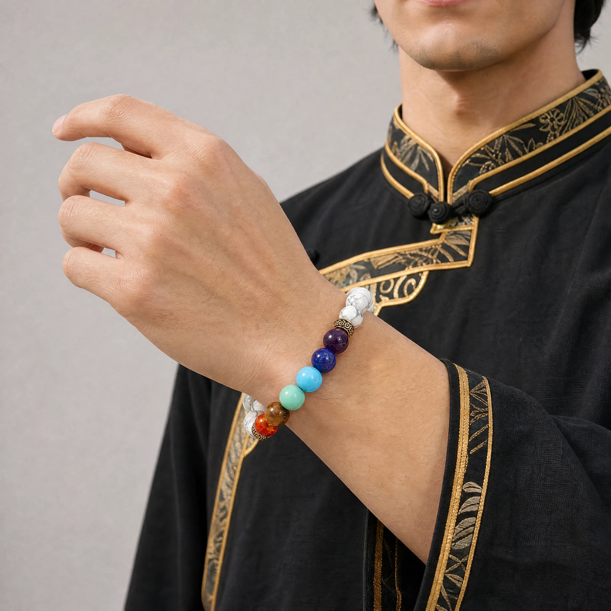 white-turquoise-seven-chakra-bracelet-model-a-outfit-a-fashion-02