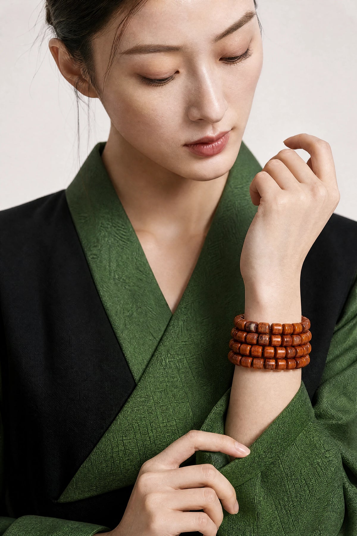 yak-bone-108-mala-barrel-beads-model-b-outfit-b-fashion-01