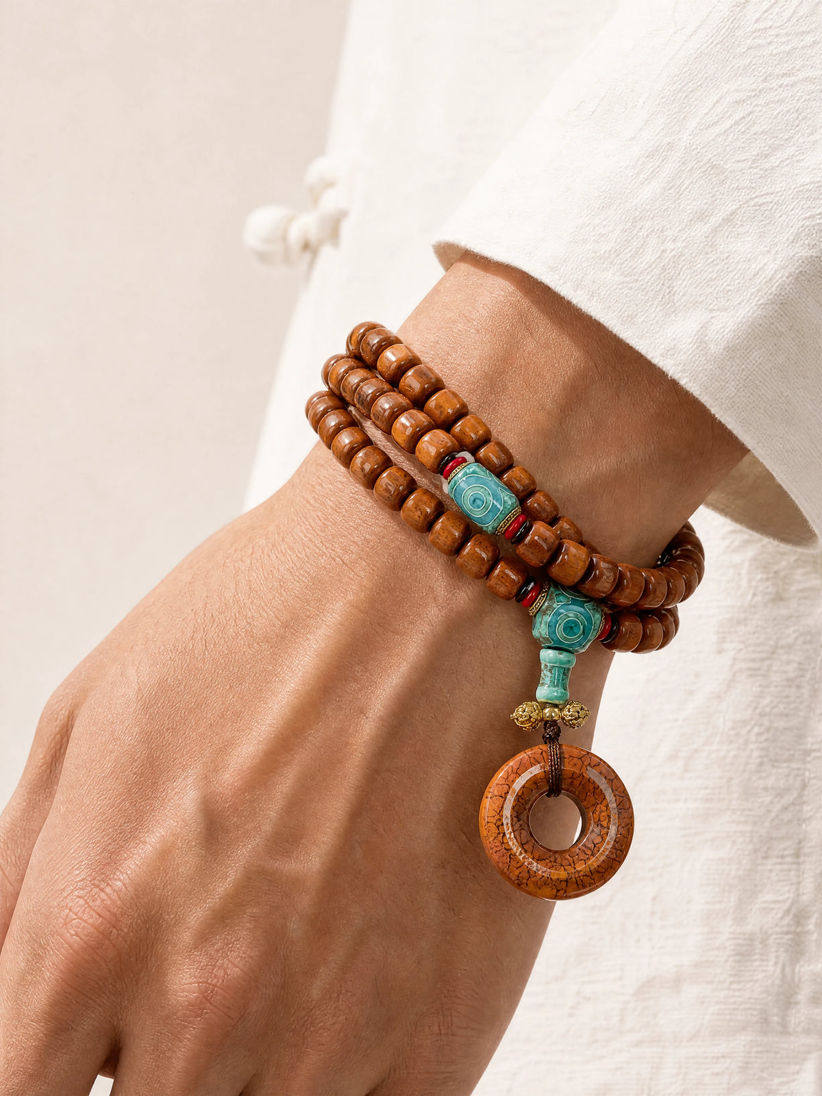 yak-bone-108-mala-round-bone-pendant-model-a-outfit-a-closeup-01