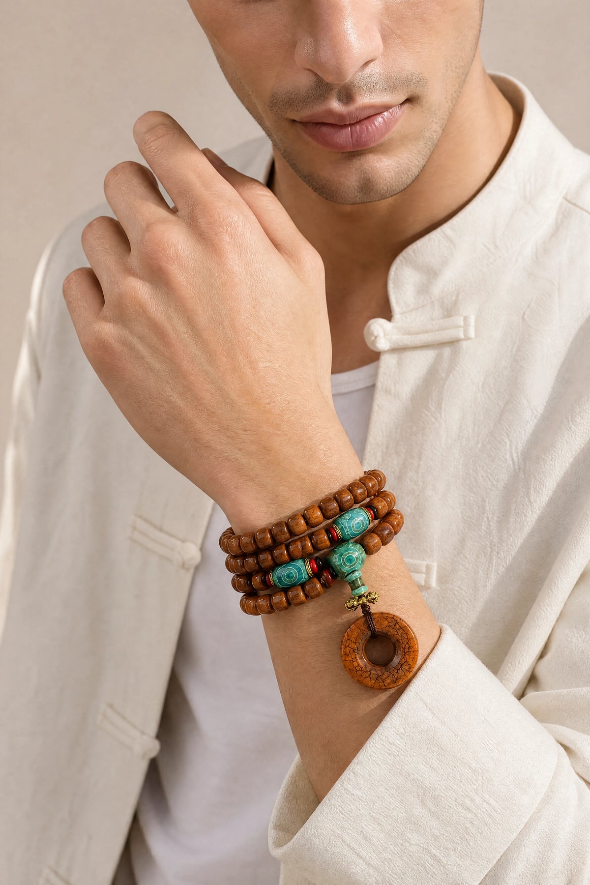 yak-bone-108-mala-round-bone-pendant-model-a-outfit-a-fashion-02